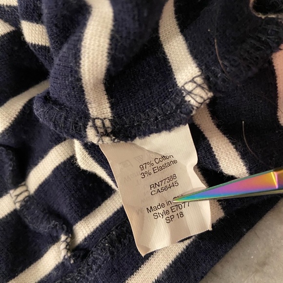 J. Crew Size M Navy Blue White Stripe Cotton Long Sleeve Pullover Shirt Dress - Picture 9 of 11